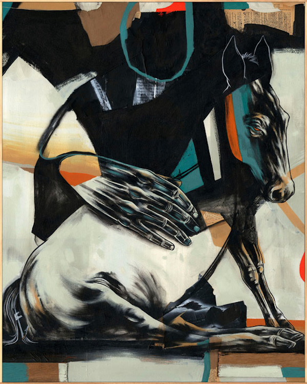 Beast of Burden , 2010, mixed media on canvas, 40 x 32 inches